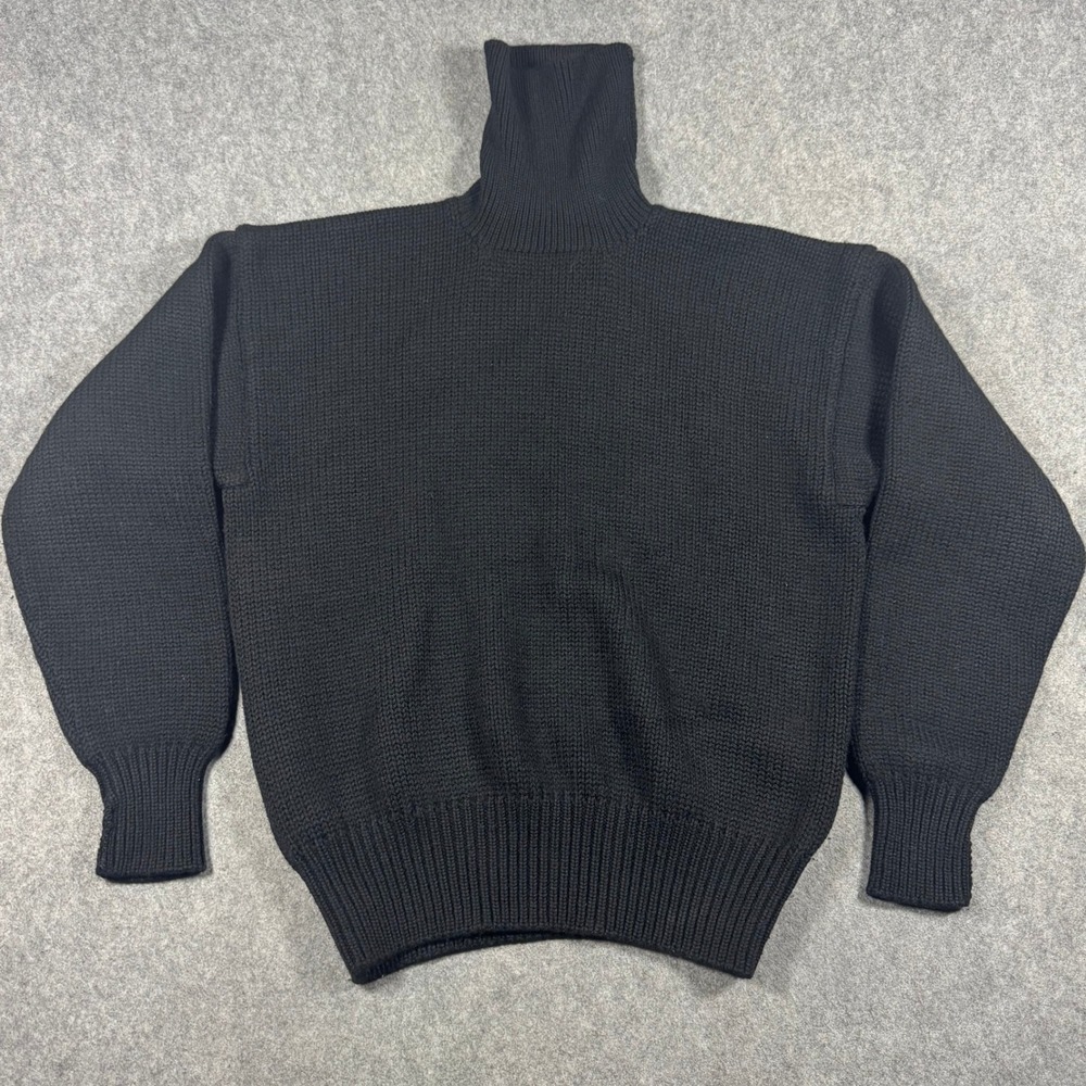 RRL Ralph Lauren Sweater Mens M Black 100% Wool Turtleneck Knit Heavyweight